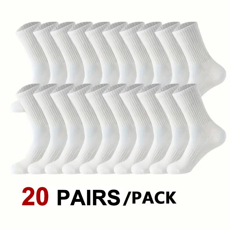 5/10/20 Pairs Neutral Solid Color Round Neck Socks Spring Summer Sweat Absorbing Breathable Comfortable All-season Sports Socks