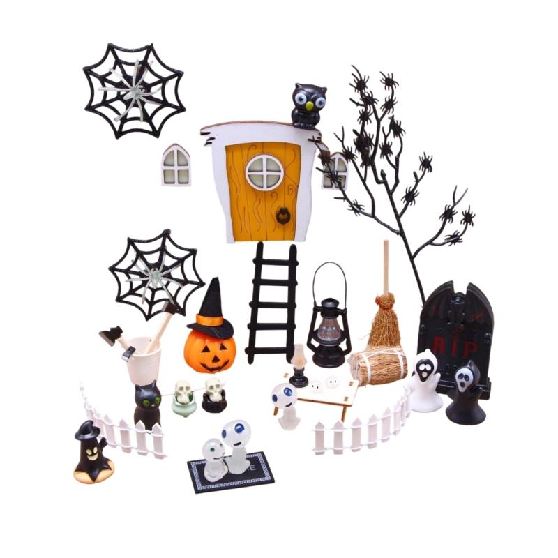 

Dollhouses Halloween Decorations Mini Door Set Natural Plastic Creative Crafting Activity 1