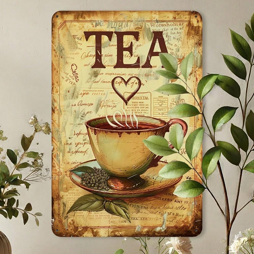 Metal Tin Sign Apple Farm Wall Decor Vintage Country Kitchen Art Fruit Basket Checkerboard Home Storage