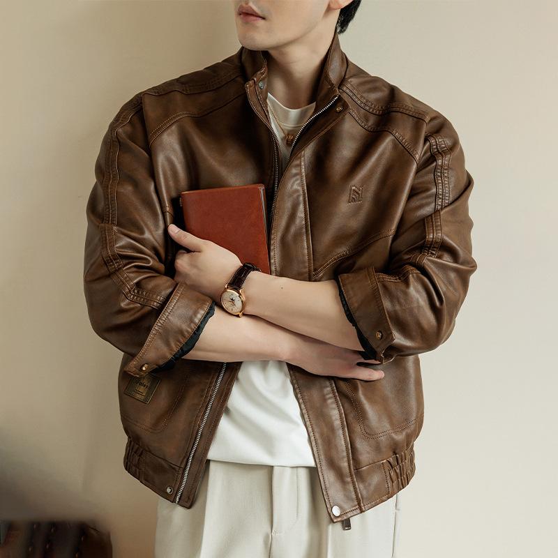 Oversized Men's PU Cool Casual Fashion Jacket Leather Jacket