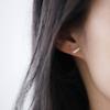 925 Sterling Silver European Simple English Letters Happy Stud Earrings Women Classic Fashion Commemorative Jewelry Gift