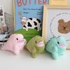 Adorable Plush Dinosaur Keychain Toy In Lake Blue Olive Pink Soft And Fluffy