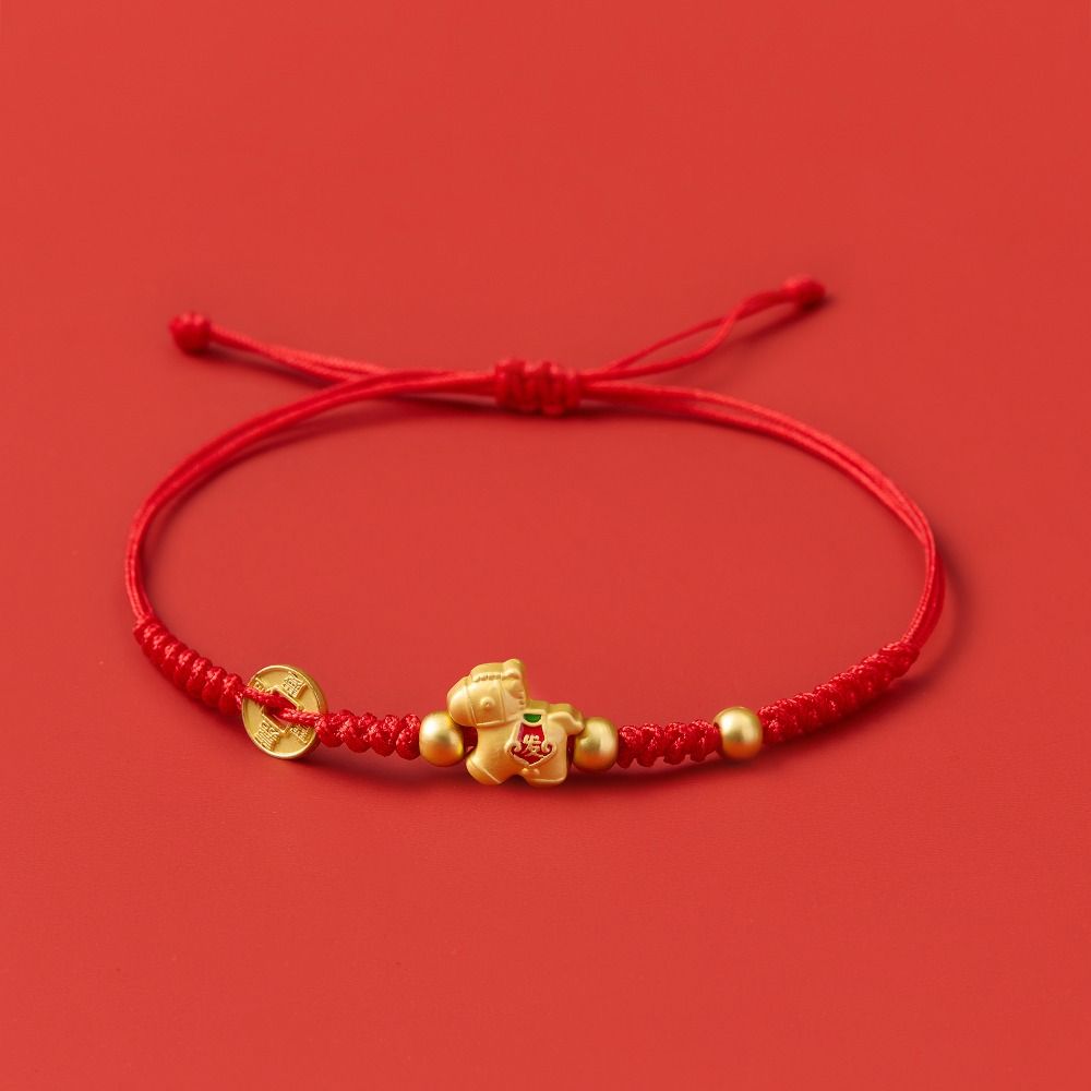2026 Horse Year Horse Year Bracelet Chinese Style Fortune Bracelet Lucky Pony Red Rope Couple