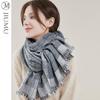 JIUMU Women's Autumn Winter Houndstooth Wool Scarf/Shawl