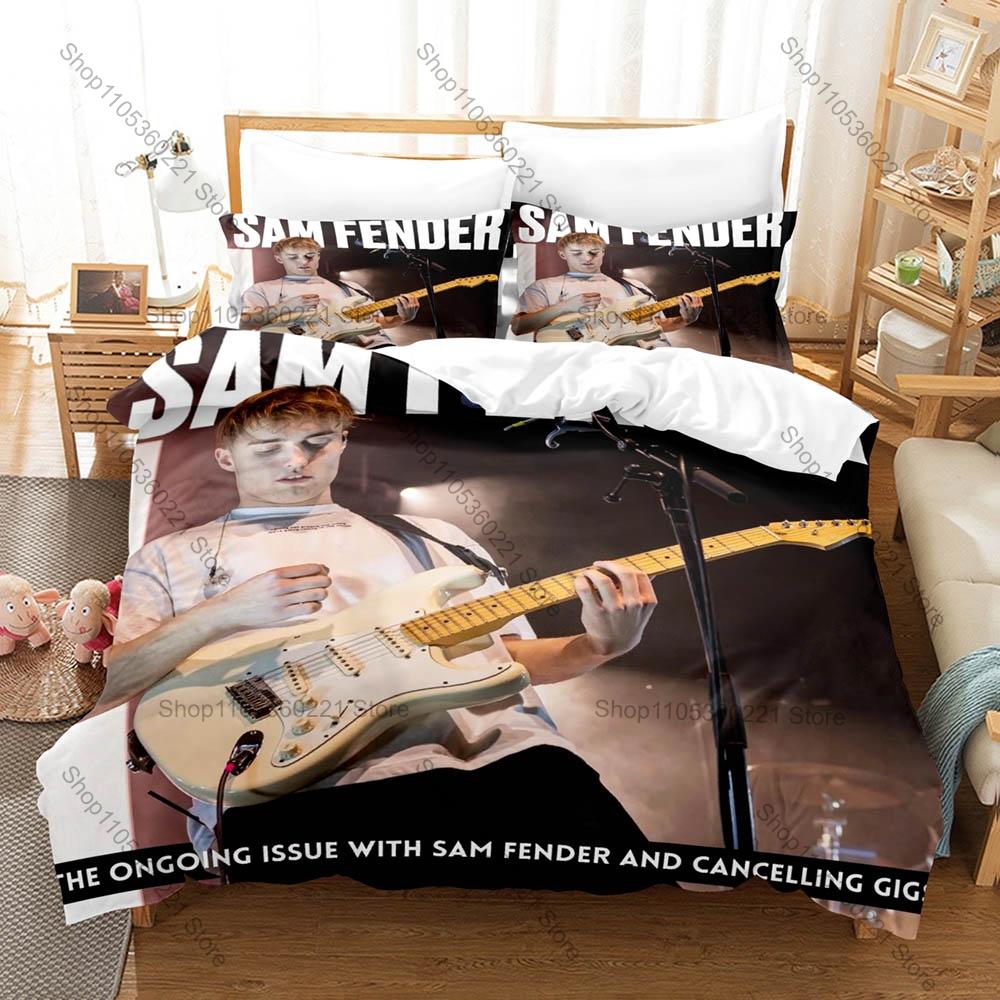 Rock Singer Bedding Set 3Pcs Sam Fender Exquisite Graphic Print Stylish Home Decor British Rock Star Duvet Cover Pillowcase