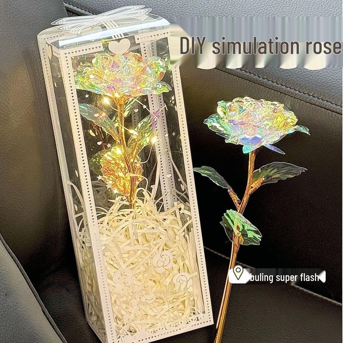 Красочное Звездное Небо Золотая Роза - Романтический Подарок на День Святого Валентина, Жене, Подруге или на День Рождения Лучшей Подруги