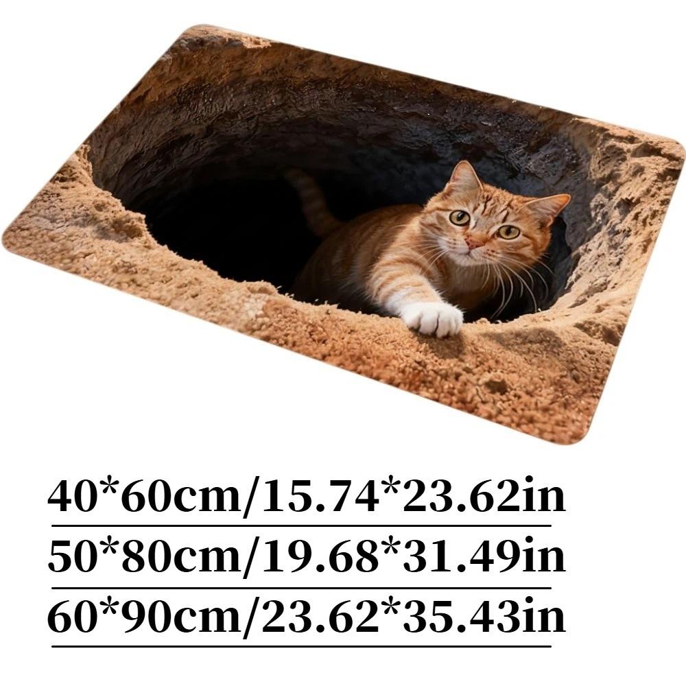 3D Flat Optical Illusion Doormat Non-slip Water-absorbing Bathroom Carpet Durable Abrasion-resistant Bedroom Door Rug Home