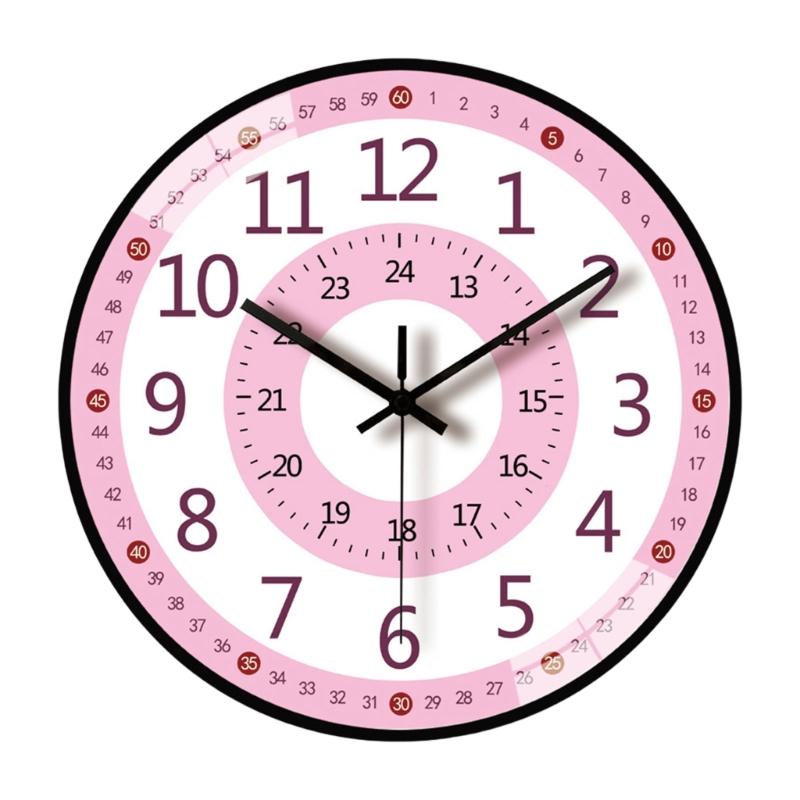 8Inch Cartoon Wall Clock For Kids Early Education Telling Time Teaching Clock With Easy To Read Number Time Management