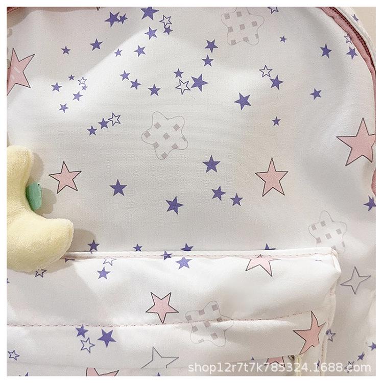 Large Capacity Cute Star Backpack for Women and Students – Lightweight Double Shoulder Bag
