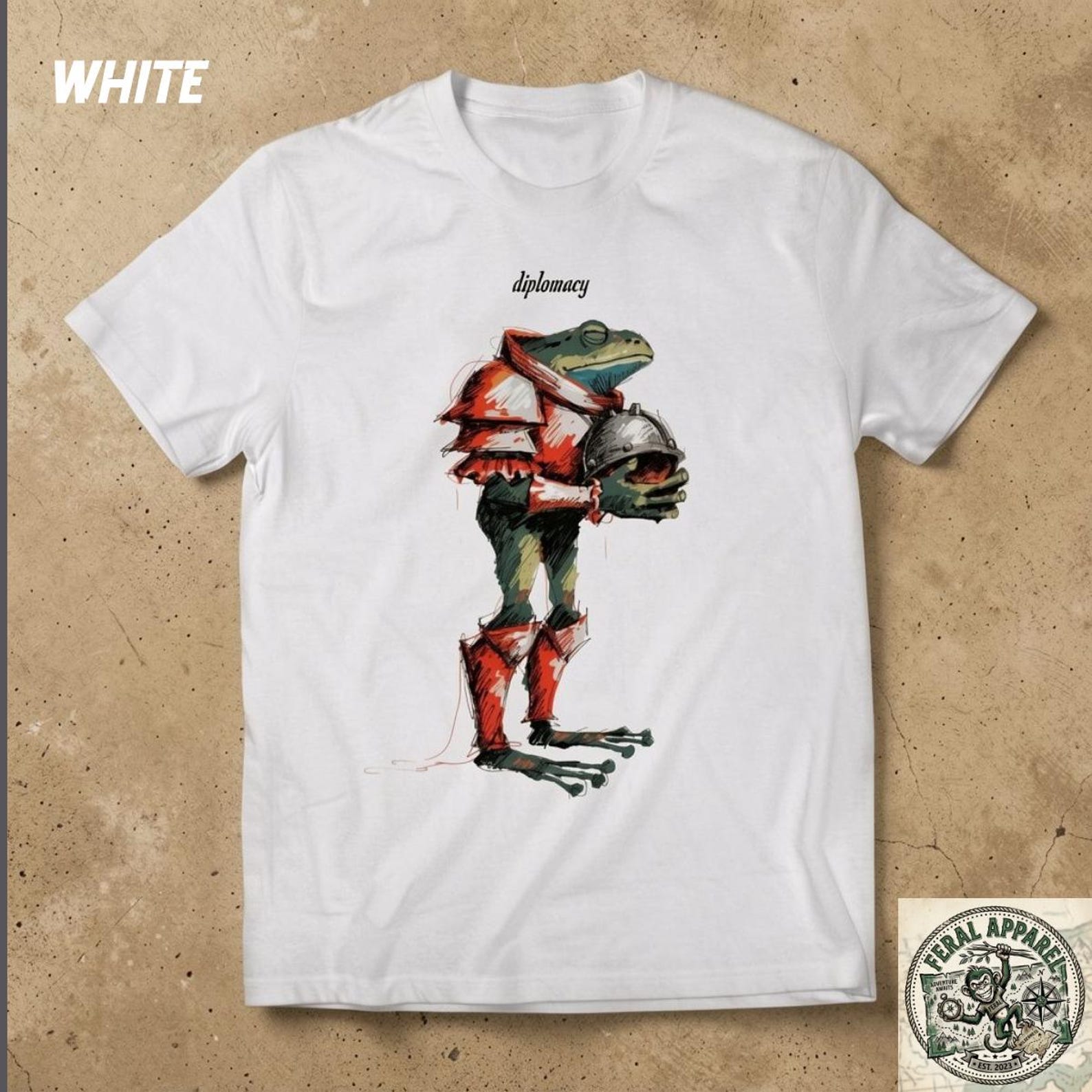 Frog Knight Armor Illustration T-Shirt, Whimsical Chivalry Frog Tee 4XL