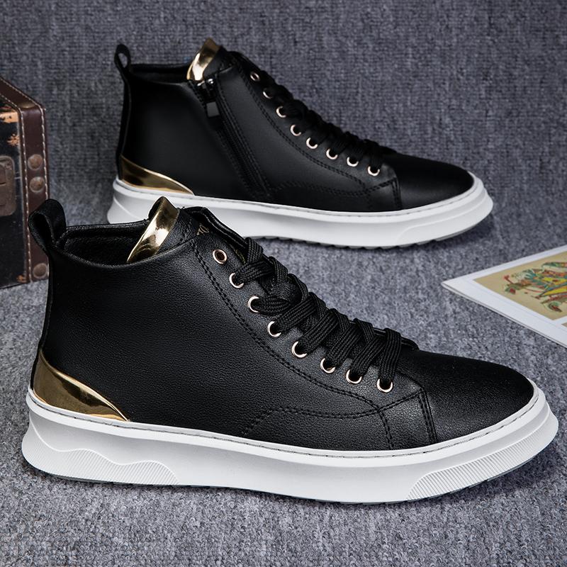 Mode Warme Plüsch Fell Winter Herrenstiefel Mode Trendige Herren High Top Schuhe Outdoor Vielseitige Freizeitschuhe Reise Herren Stiefeletten Botas