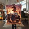 1Pc Cool Pickup Truck Print Flannel Blanket, High Quality Comfortable for All Seasons, Home Decor, Warmth and Comfort, Perfect for Christmas Gifts