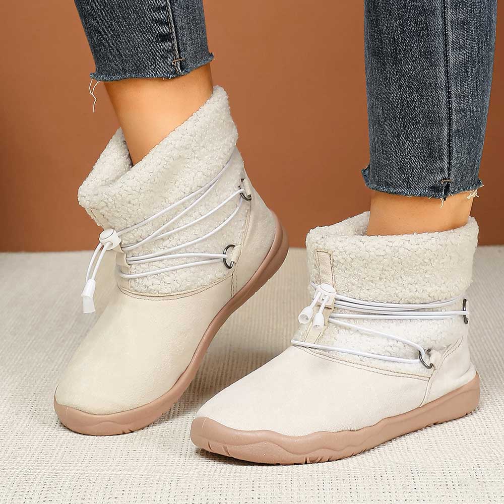 Women's New Autumn and Winter Fashion Snow Boots Comfortable Soft-Soled Fleece-Lined Casual Plush Short Boots for Young Girls