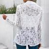 Mini abito primavera-estate, elegante e versatile, giacca camicia in pizzo a tinta unita