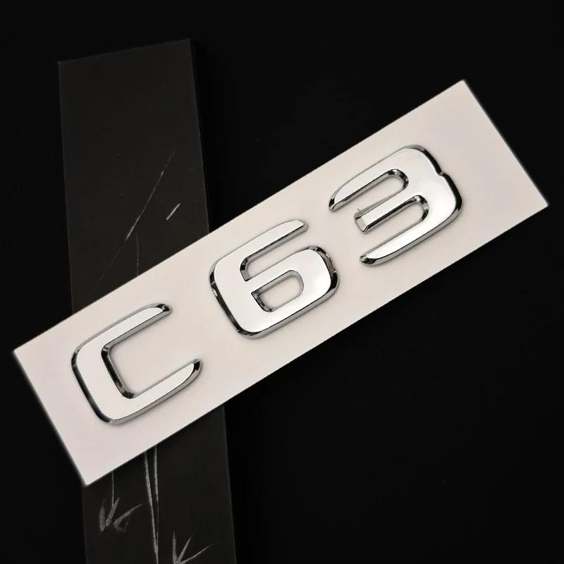 

3D ABS Chrome Car Trunk C43 C63 Emblem Sticker V8 BITURBO 4MATIC Badge Decals Accessories For Mercedes Benz AMG W205 W206 C205