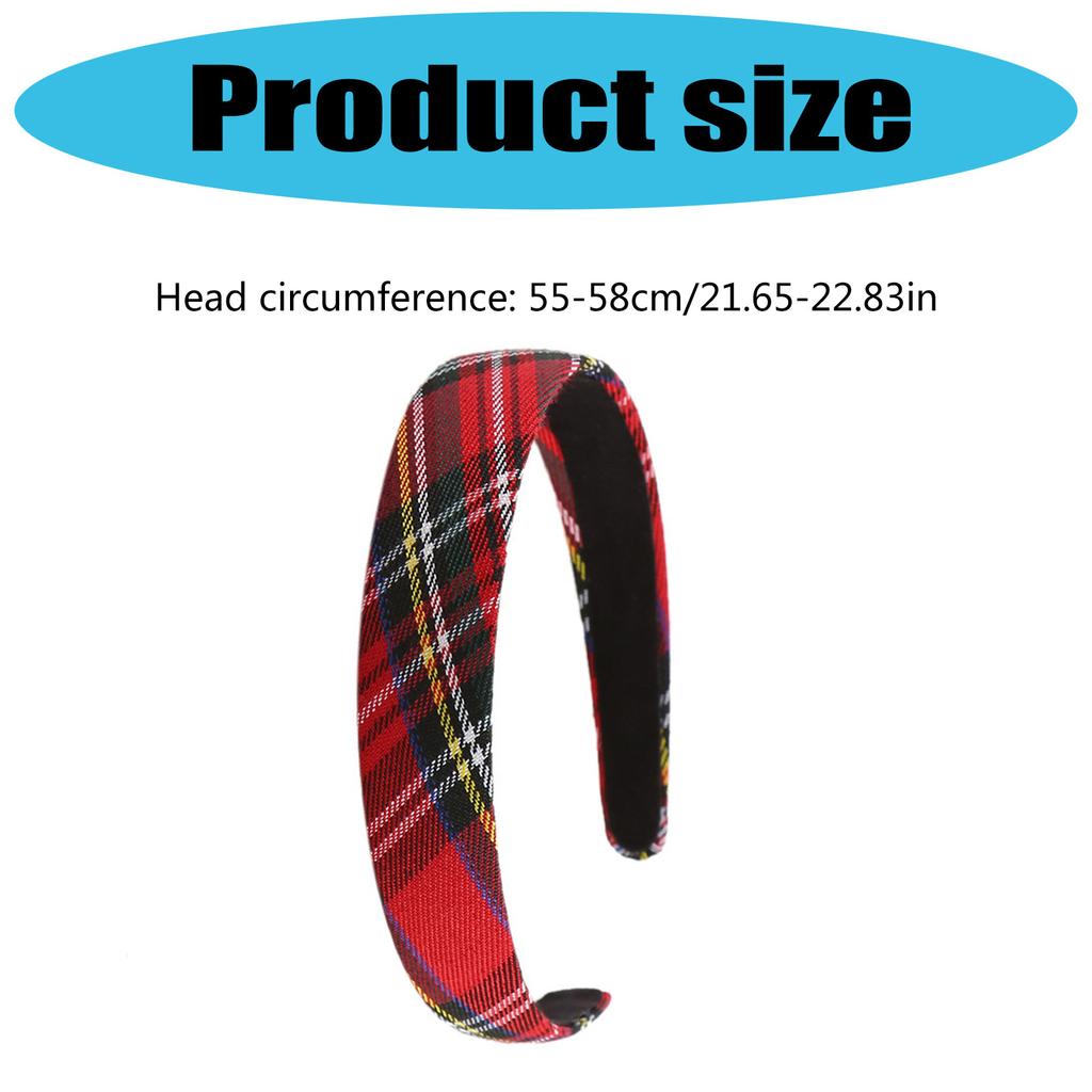 Checkered Wide Headband Adjustable Hair Styling Accessory For Women Girl Comfortable Daily Use All Matching Headpiece