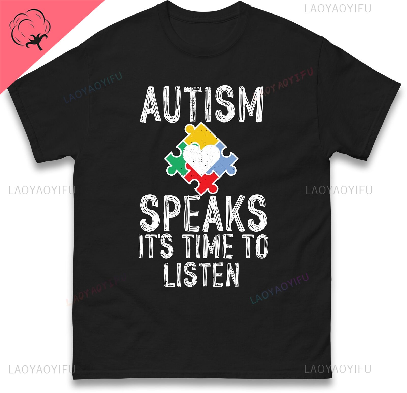 Autism Speaks T Shirt Autism Awareness Support Gift Advocates Autistics New Style Man Woman Camisa Printed Cotton Streetwear S
