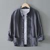 2025 Men's Chinese Style Cotton Linen Long Sleeve Tang Suit Hanfu Shirt, Plus Size Loungewear