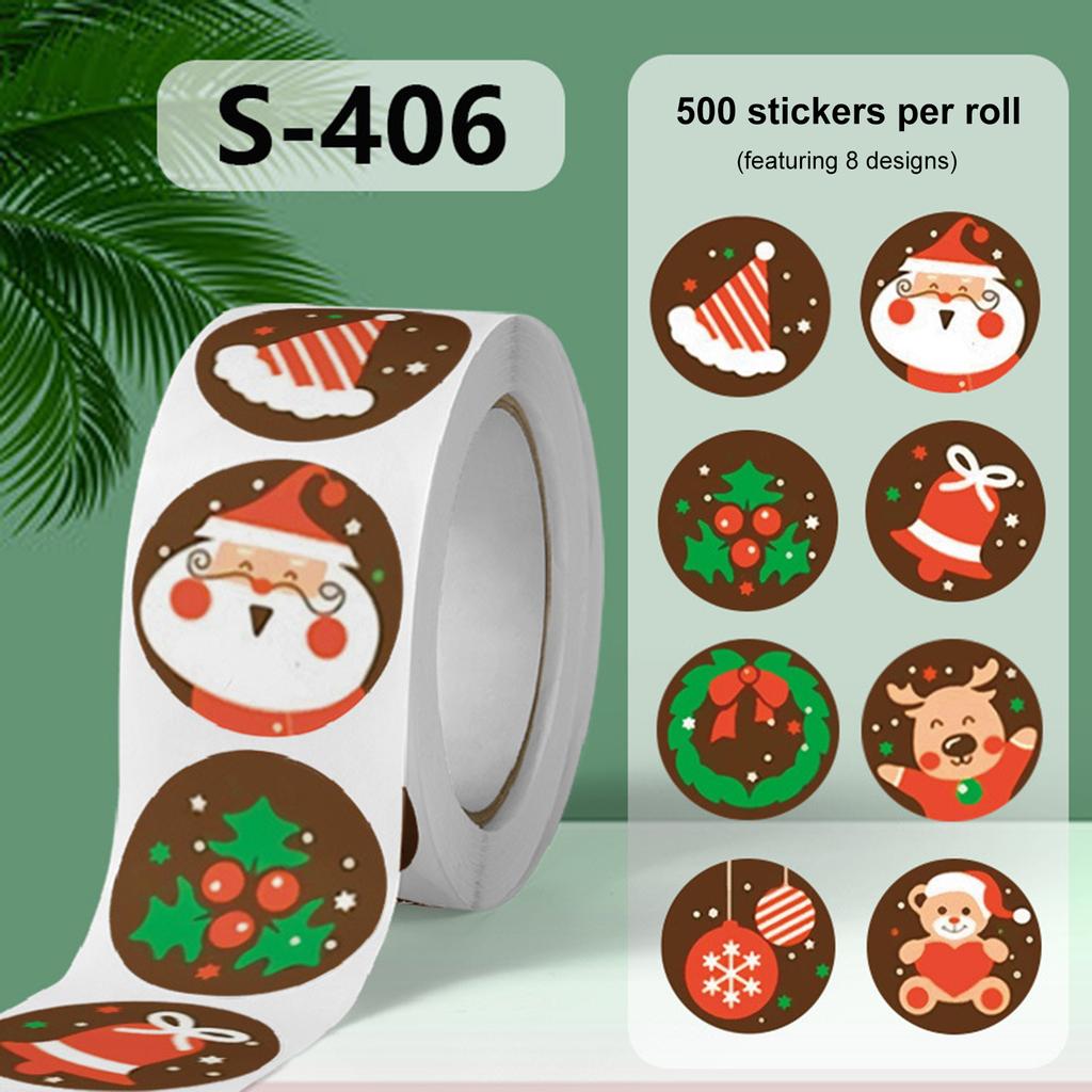 500PCS Waterproof Christmas Gift Tags 1.5x1.5in Self Adhesive Gift Tags for Wrapping Paper Festival Birthday Holiday Decor