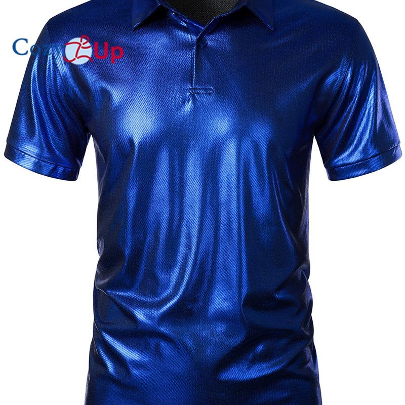 Cozy Up Striped Hot Stamping Printed Short-sleeved POLO Men's