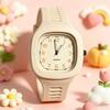 Silicone Strap Quartz Watch Square Analog Watch Korean Style Square Watch  Students