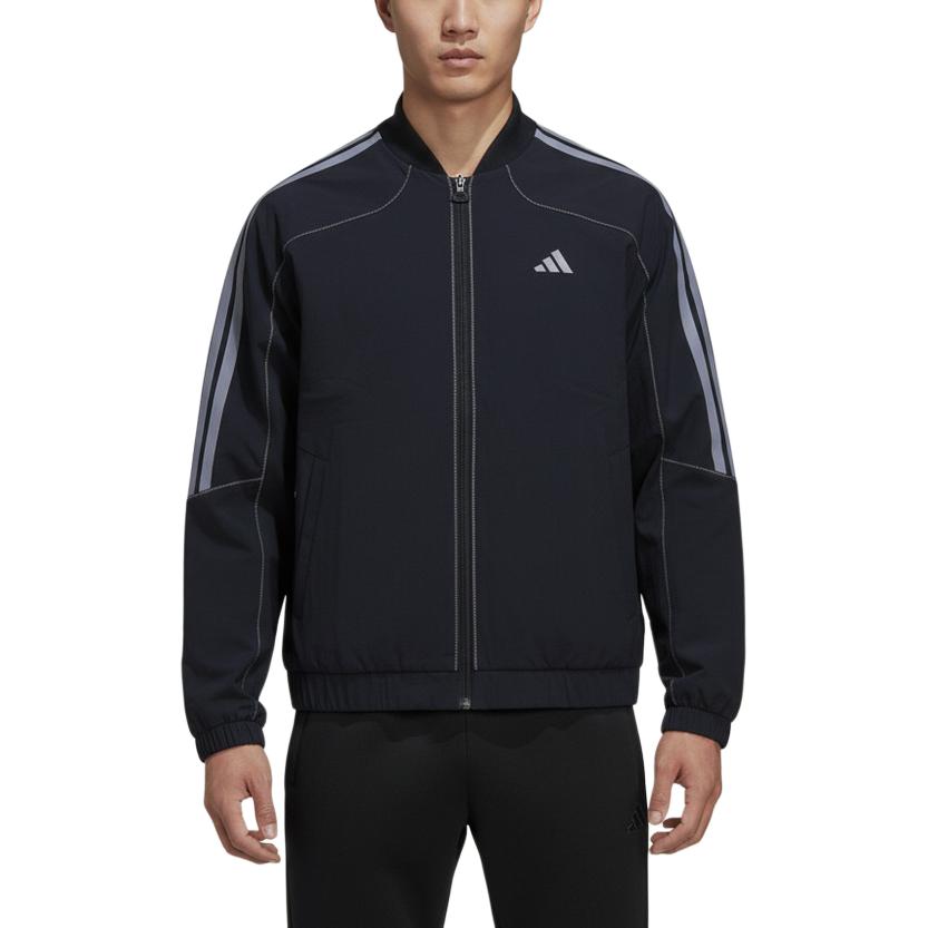 Adidas Striped Baseball Collar Zip Long Sleeve Jacket Men Jacket KV5947
