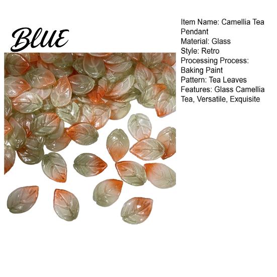 50 Leaf Beads Pack 50Pcs Glass Camellia Tea Pendant