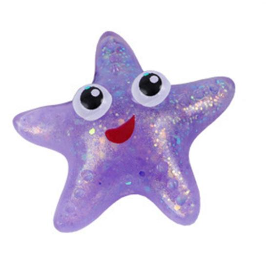 Starfish Squeeze Toy Cozy Touch Soft Rebound Shine Sequins Mini Cute Pinch Toy Relieve Stress TPR Creative Squishes Decompression Toy Party Favor