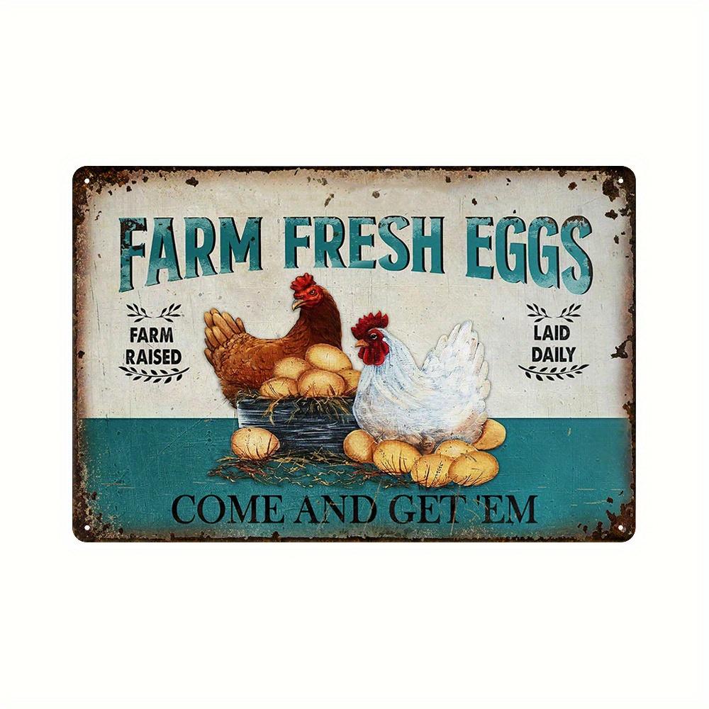 Crazy Chicken Coop Cedule Retro kovová uvítací plaketa Legrační statek Ideální pro kurník nebo kuchyni Ideální dárek na zeď