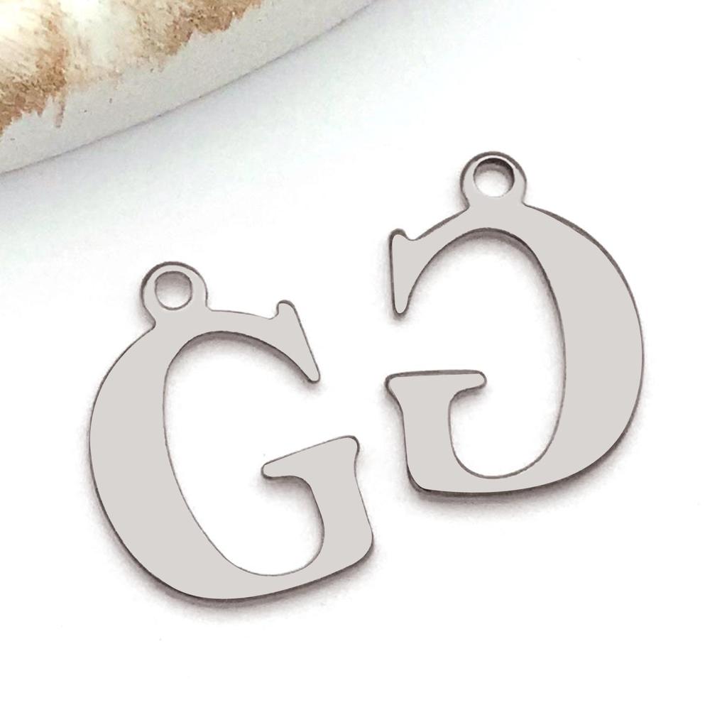 Stainless Steel Alphabet Pendant Jewelry Accessories for DIY Necklaces, Bracelets & Earrings