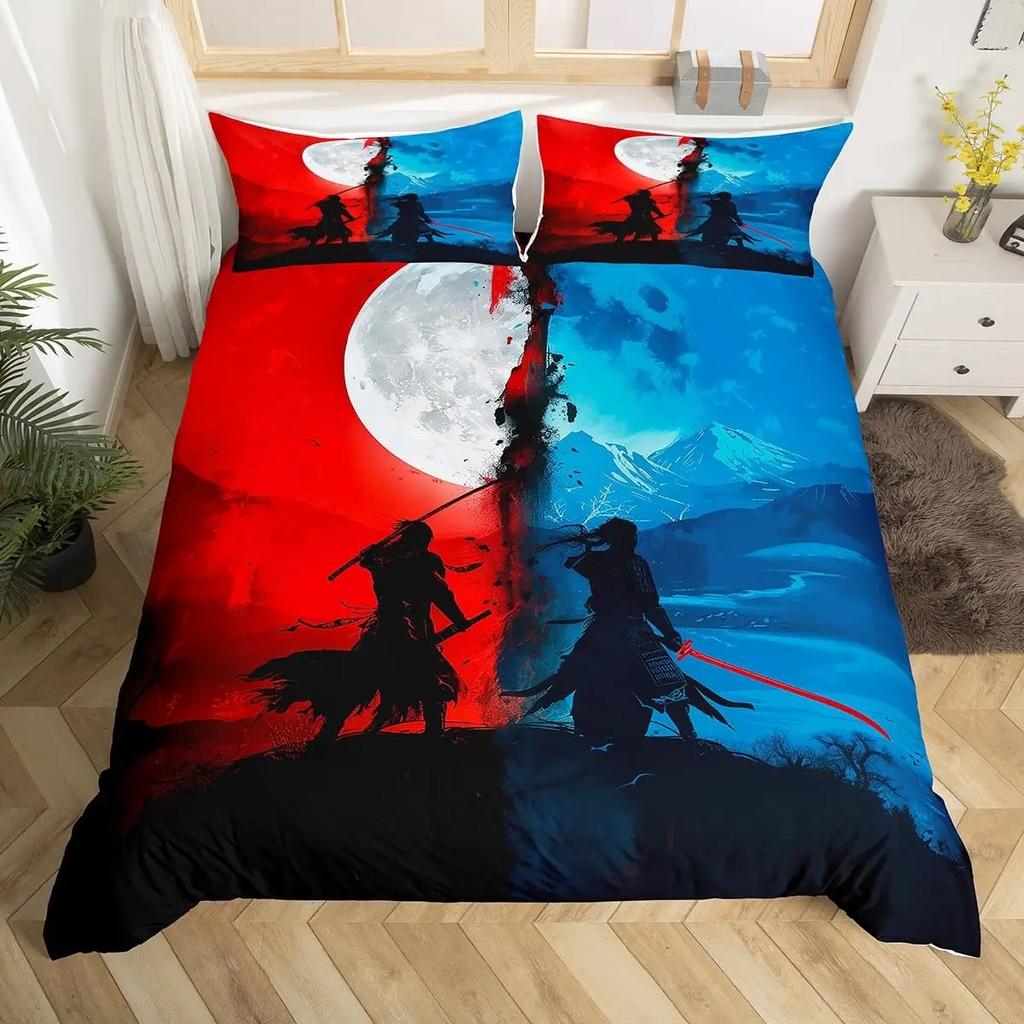Taekwondo Bettbezug Set King Queen Größe, Chinesische Kampfkunst Kung Fu Bettwäsche Set, Sport Thema Bettdeckenbezug mit 2 Kissenbezügen