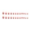 24 Pieces Gradual Change Fine Flash Succulent Grape Color European Square Fake Nails Simple Pure Reddish Brown Wearing Nail