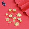 Ancient Chinese Style Cartoon Gold Spacer Beads for DIY Weaving Bracelets, Necklaces, and Pendants with Auspicious Clouds Fu Character.