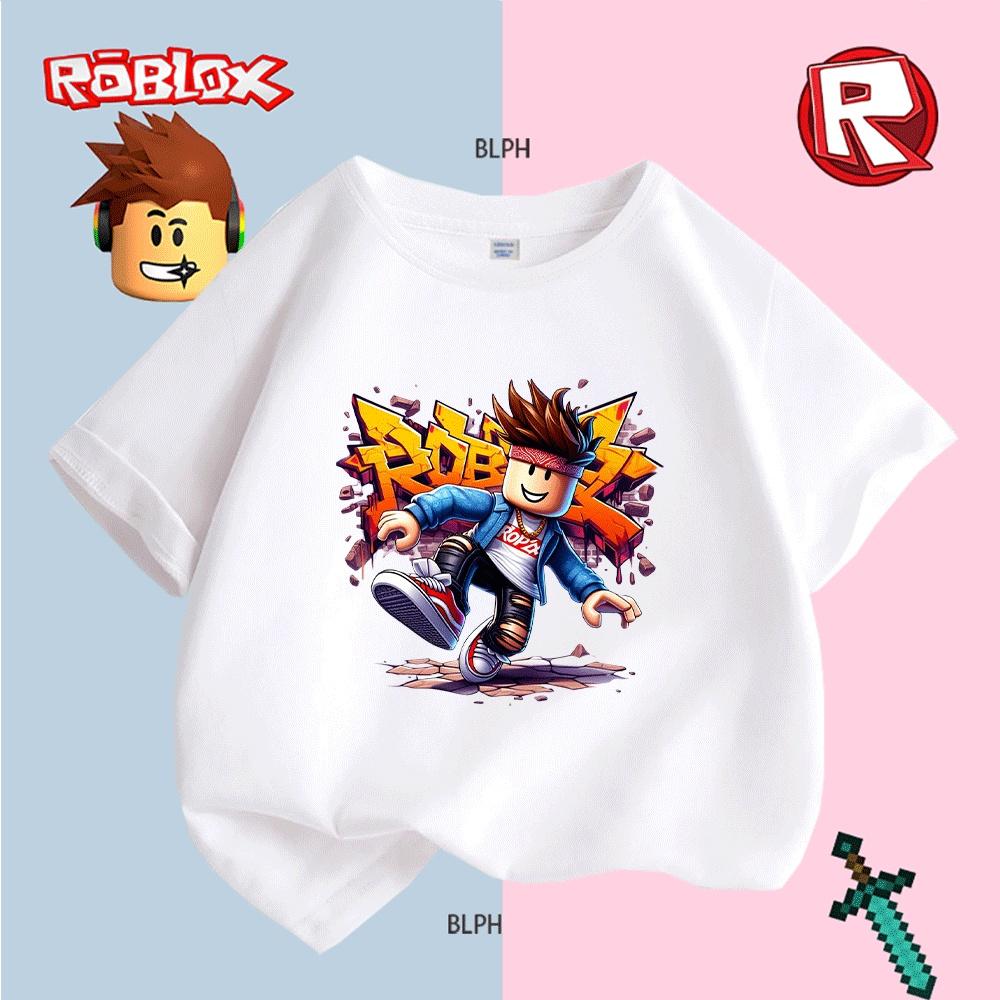 Cool Roblox Character Print Kids T-Shirt Fashion Casual Short Sleeve Tee for Boys Girls Summer Wear