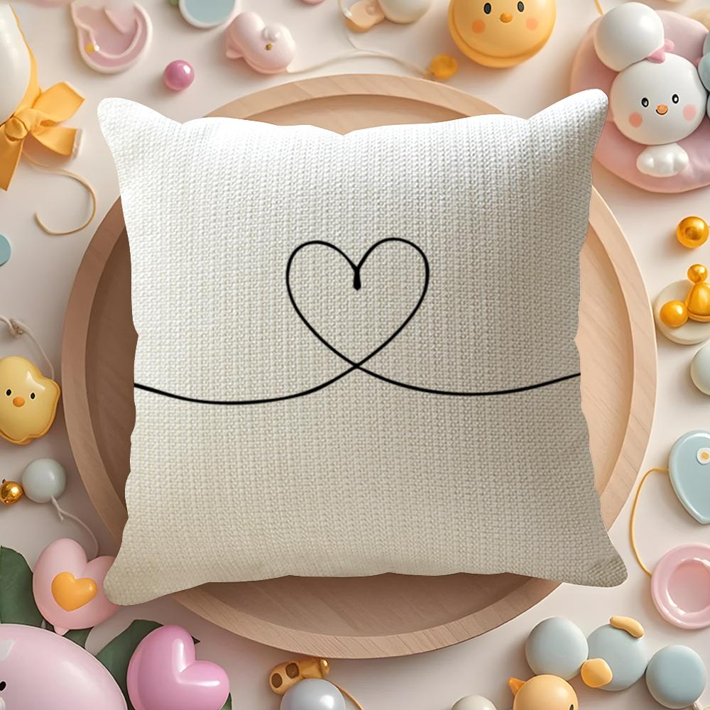 A Simple Black And White Love Story Pillow Case Sofa Living Room Bedroom Headboard Backrest Cushion Square Cushion