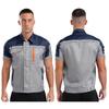 Camicia da Lavoro ad Alta Visibilità da Uomo Manica Corta con Strisce Riflettenti Giacca con Zip e Tasche M-3XL