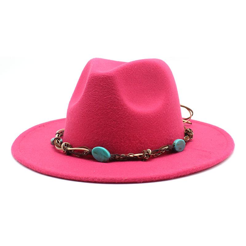 Emerald Western Region Style Top Hat Resin Accessories Jazz Hat Woolen Felt Hat
