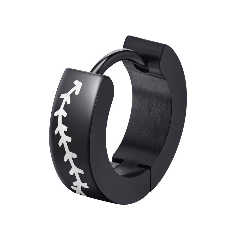 Black Viking Thors Hammer Earrings for Men Boys, Waterproof Stainless Steel Hoop Huggie Earring Jewelry, brincos masculinos