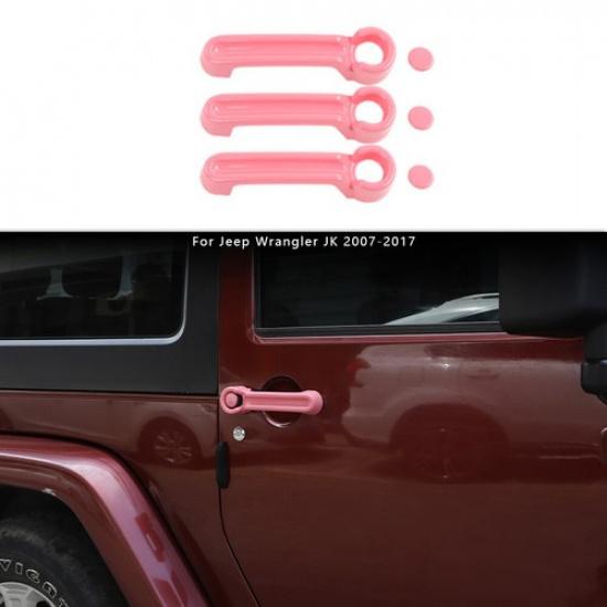 Exterior Door Handle Tailgate Cover Trim For Jeep Wrangler JK 2Door 2007-17 Pink