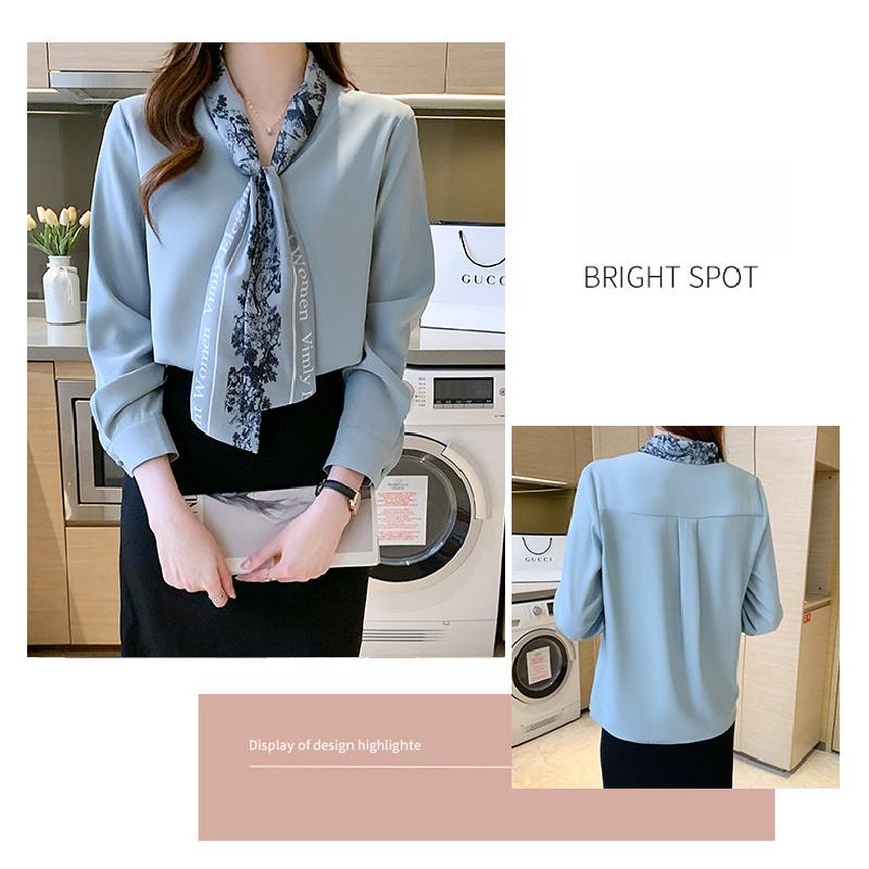 2026 Spring and Autumn New Fashion Bow Long Sleeve Shirt for Women, Elegant Casual Top