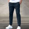 Casual Slim-fit Nine-point Men's Pants Solid Color Casual Pocket Pants