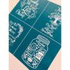 Estênceis de Serigrafia Tema Família 20x20cm Laváveis para Camisetas Artesanais Fabricação de Joias Impressão em Argila Tecido