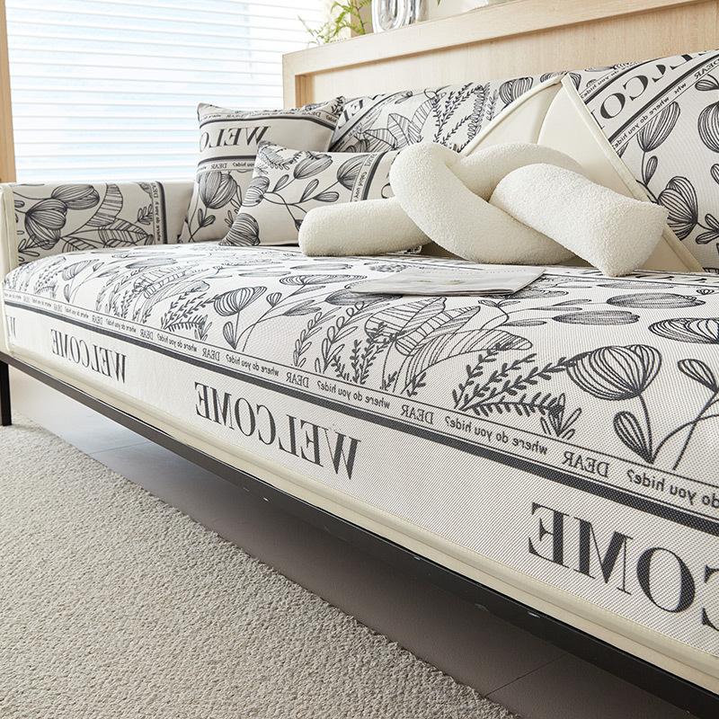 Sofa Cushion Ins Style High Sense Anti-Slip Summer Sleeping Mat Cushion Sofa Cover Cloth