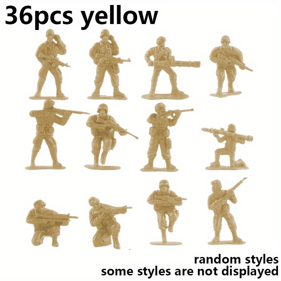 36pcs Miniature Plastic Soldier Models - 1.96 Inch Multicolor Military Figures for Party Decor, Birthday Gifts, Collectibles JXB