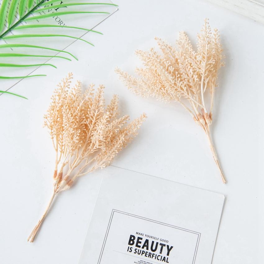 6Pcs Golden Fake Wheat Ear For Christmas Tree Decoration Home Wedding Arch Accessories Autumn Artificial Plant Photography Props