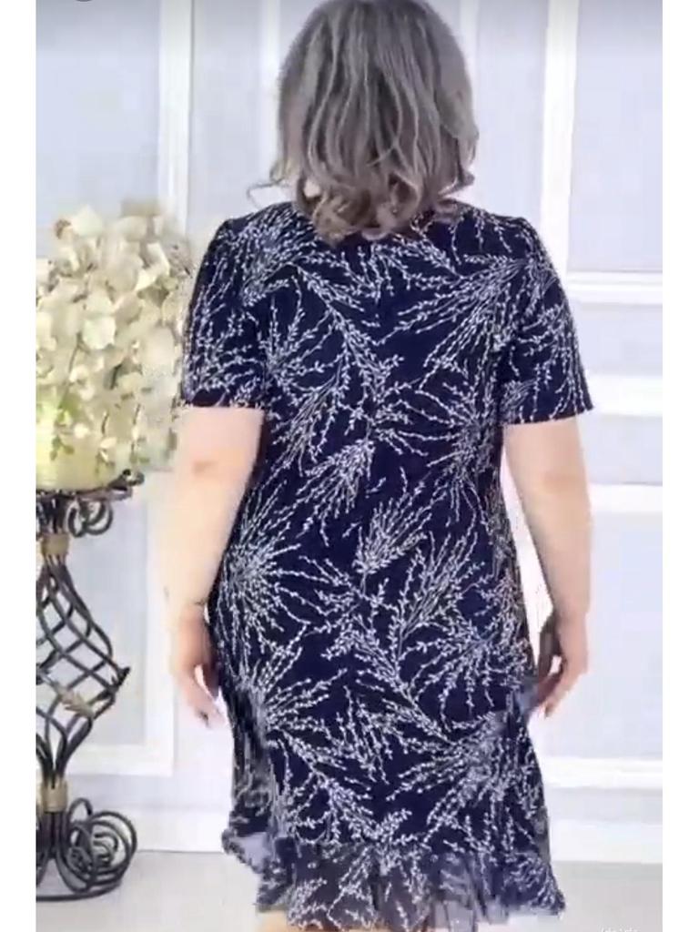 2025 Europäisches & Amerikanisches Übergrößen Bedrucktes Kleid 5588