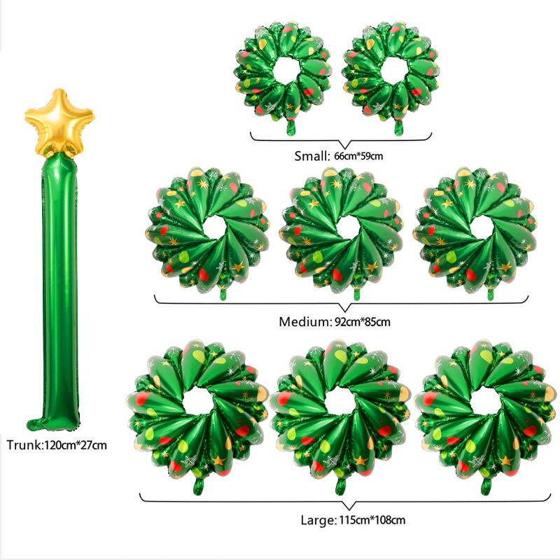 Christmas Theme Party Balloons Decorations Green Christmas Tree Foil Balloon Merry Xmas Party Supplies 2025 New Year Party Decor