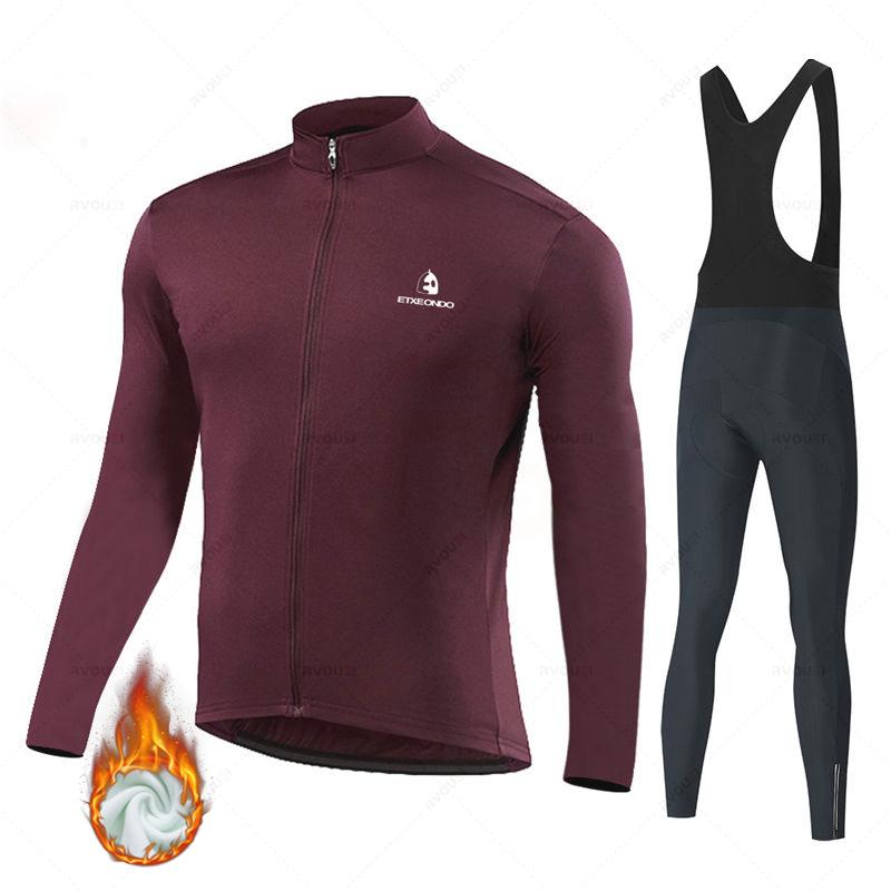 New Winter Thermal Fleece Cycling Jersey Set Sports Team Bike Suit Mountian Bicycle Clothing Ropa Ciclismo Invierno Hombre
