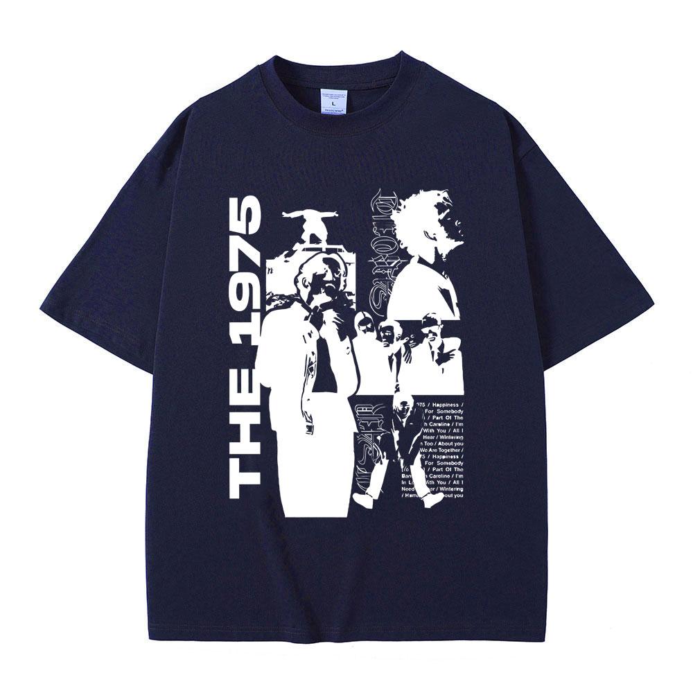 Rocková kapela The 1975 Being Funny in A Foreign Language Potisk Tričko Matty Healy Grafická Trička Indie Alternativní Módní Tričko