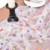 Semi-Transparent Embroidery Daisy Table Runner Vintage Wedding Desktop Decoration  Party